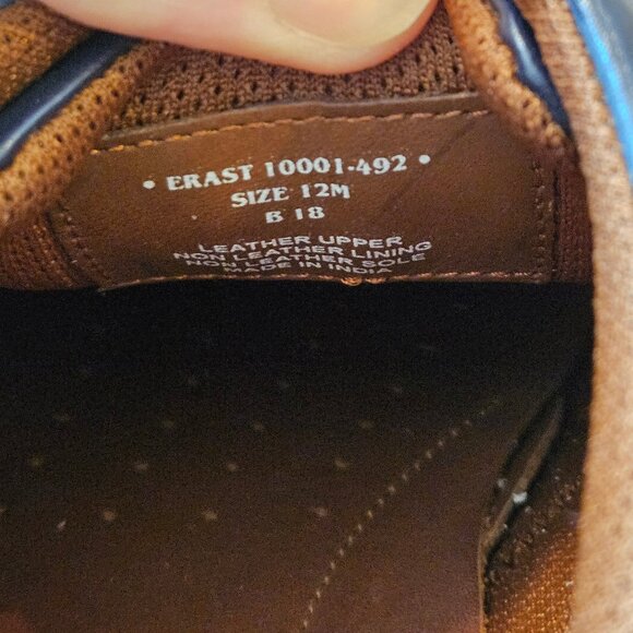 Moral Code Men's Erast Leather Slip-On Sneaker, Blue/Black, Sz 12 - Picture 16 of 16